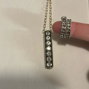 Montana Silversmiths Silver Bar Crystal Pendant Necklace